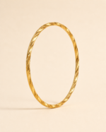 Sahra Faceted Bangle golden jewelry product view