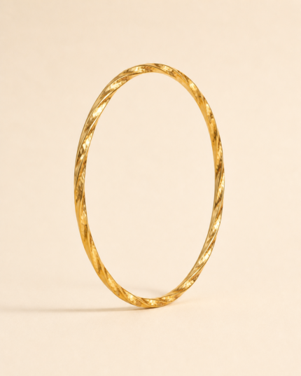 Sahra Faceted Bangle golden jewelry product view