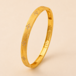 Najma Floral Ridge Bangle golden jewelry product view